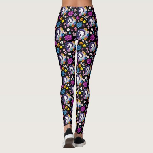 Pegasus Black Floral Leggings (Rückseite)