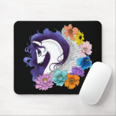 Pegasus Black Floral Mousepad (Mit Mouse)