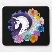 Pegasus Black Floral Mousepad (Vorne)