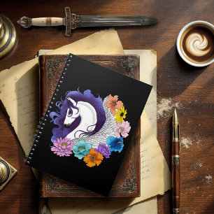 Pegasus Black Floral Notizblock