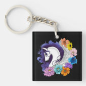 Pegasus Black Floral Schlüsselanhänger (Vorderseite)
