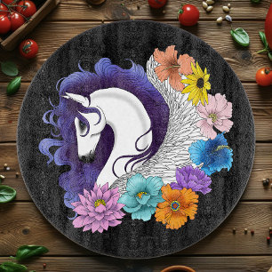 Pegasus Black Floral Schneidebrett