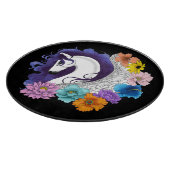 Pegasus Black Floral Schneidebrett (Ecke)