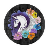 Pegasus Black Floral Schneidebrett (Vorderseite)