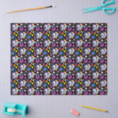 Pegasus Black Floral Seidenpapier (Basteln)