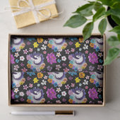 Pegasus Black Floral Seidenpapier (Geschenk)