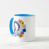 Pegasus Black Floral Tasse (Vorderseite Links)