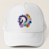 Pegasus Black Floral Truckerkappe (Vorderseite)