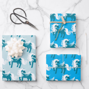 Pegasus-Blaues Geschenkpapier Set