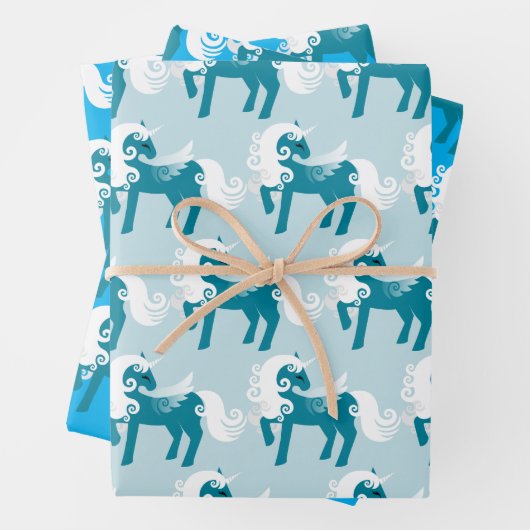 Pegasus Blues Wrapping Paper Sheets Geschenkpapier Set (Beispiel)