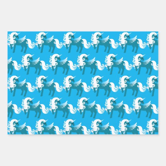 Pegasus Blues Wrapping Paper Sheets Geschenkpapier Set (Vorderseite 3)