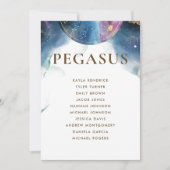 Pegasus Celestial Seating Plan Card mit Gästenname (Vorderseite)