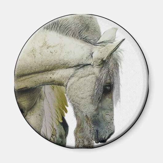 "Pegasus Child" Round Magnet (Vorne)