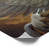 Pegasus das Flügelpferd in Golden und Grays Poster (Ecke)