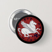 Pegasus, das weiße Pferd der griechischen Mytholog Button (Vorne & Hinten)