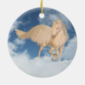 Pegasus, der unten durch Wolken schaut Keramik Ornament (Hinten)