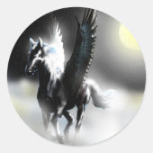 Pegasus des Mondes Runder Aufkleber (Vorderseite)