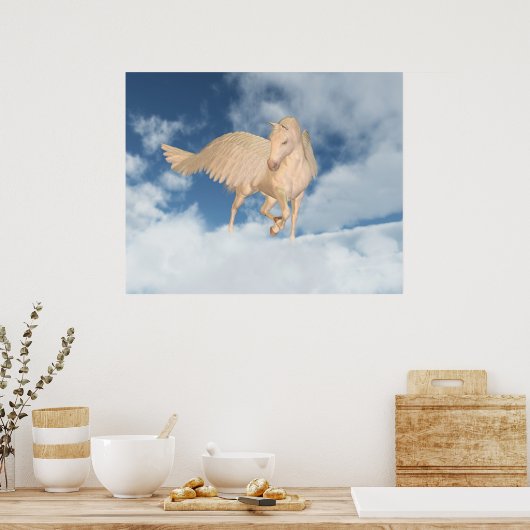 Pegasus durch Wolken hinunter Poster (Küche)