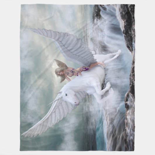 Pegasus-Einhorn Fleecedecke (Vorderseite)