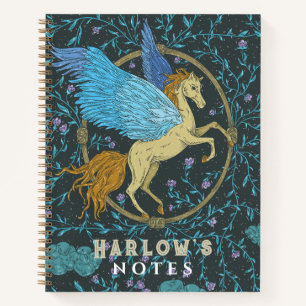 Pegasus Fabelwesen Navy Blau Notizblock
