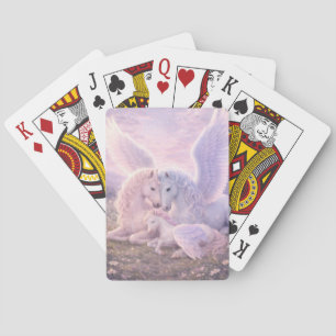 Pegasus-Familientraum – Sanfte Fantasy-Kunst Spielkarten