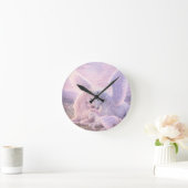 Pegasus Family – Soft Pastel Fantasy Canvas Art Runde Wanduhr (Zuhause)