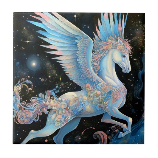 Pegasus Fantasy Art Fliese (Vorderseite)