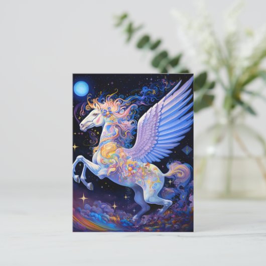Pegasus Fantasy Art Postkarte (Stehend Vorderseite)