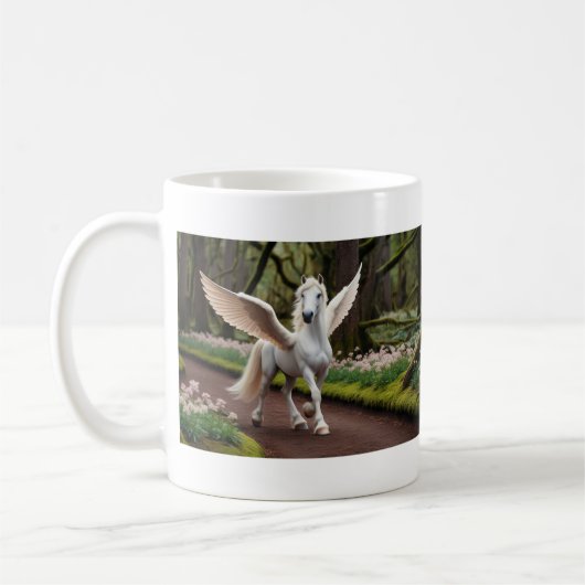 Pegasus Filly auf dem Waldweg Kaffeetasse (Links)