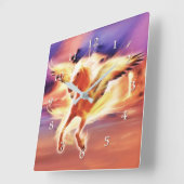 PEGASUS FÜHREN MIT LICHT QUADRATISCHE WANDUHR (Winkel)