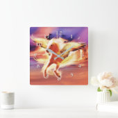 PEGASUS FÜHREN MIT LICHT QUADRATISCHE WANDUHR (Zuhause)