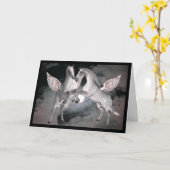 Pegasus Full Moom Fantasy Pferde Fotokarte Karte (Gelbe Blume)