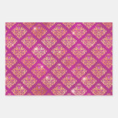 Pegasus & Gold Floral Pattern in Purple & Pink Geschenkpapier Set (Vorderseite 2)