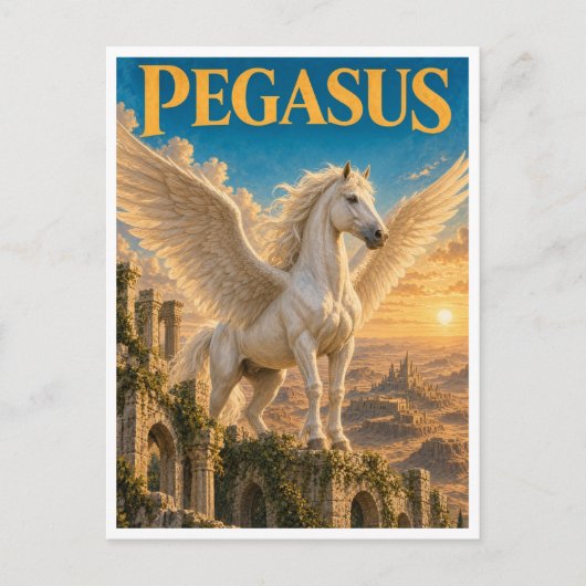 Pegasus, Gothic Fantasy-Monster Postkarte (Vorderseite)