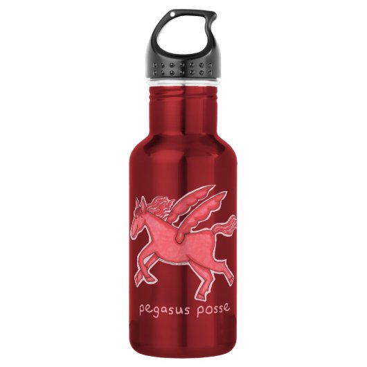 Pegasus-Gruppen-Wasser-Flasche (rot) Edelstahlflasche (Vorderseite)