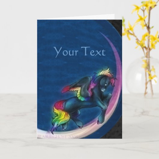 Pegasus Grußkarte Karte (Gelbe Blume)