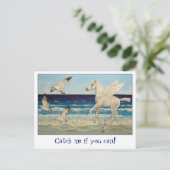 Pegasus Horse & Sea Gulls - Postkarte (Stehend Vorderseite)
