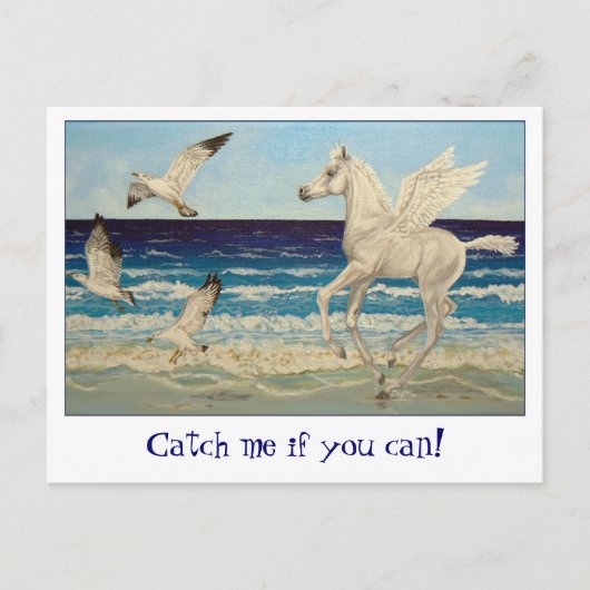 Pegasus Horse & Sea Gulls - Postkarte (Vorderseite)