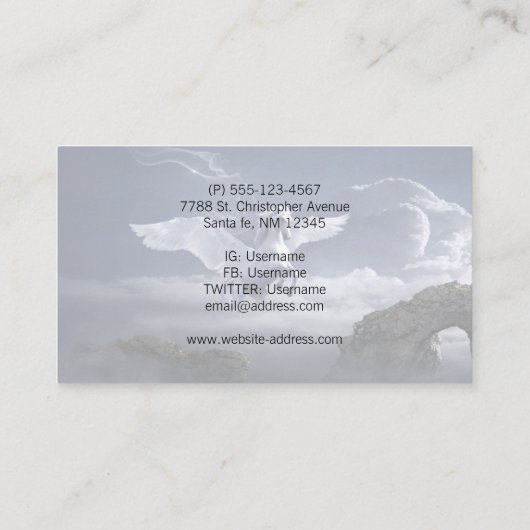 Pegasus im Flug Visitenkarte (Rückseite)