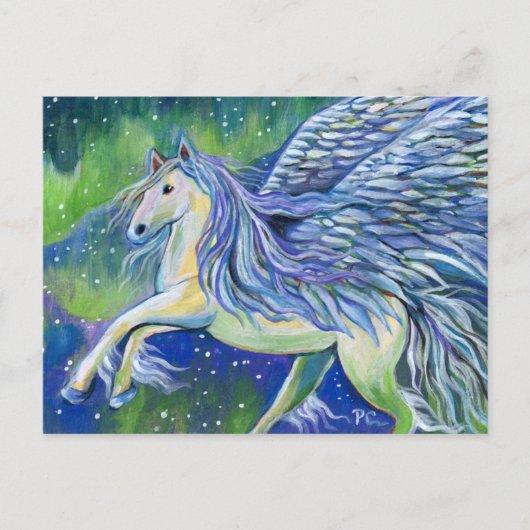 Pegasus im Nordlicht Postkarte (Vorderseite)