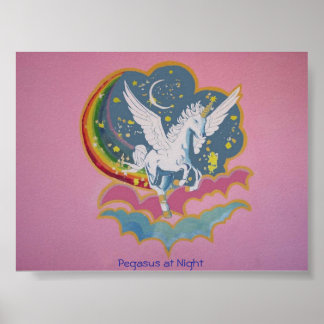 Pegasus in der Nacht Poster