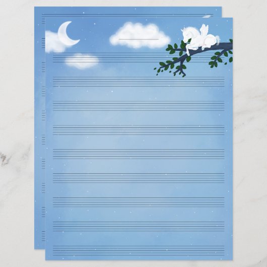 Pegasus in Manuskriptepapier der Sternennacht (Vorne/Hinten)