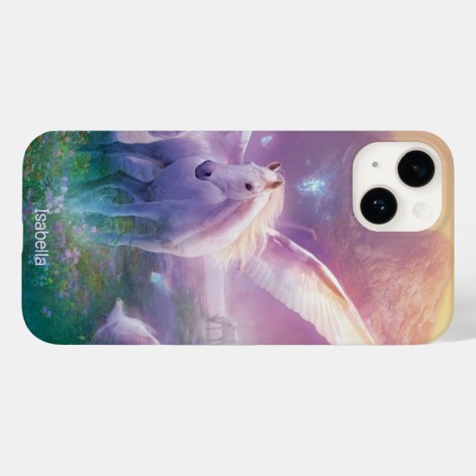 Pegasus in Wildblumen Personalisieren Case-Mate iPhone Hülle (Rückseite (Horizontal))