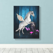 Pegasus Magical Forest Fantasy Horse Art Leinwanddruck (Insitu (Holzboden))