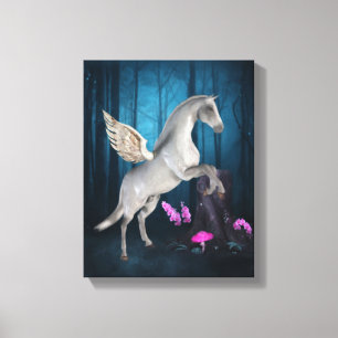 Pegasus Magical Forest Fantasy Horse Art Leinwanddruck