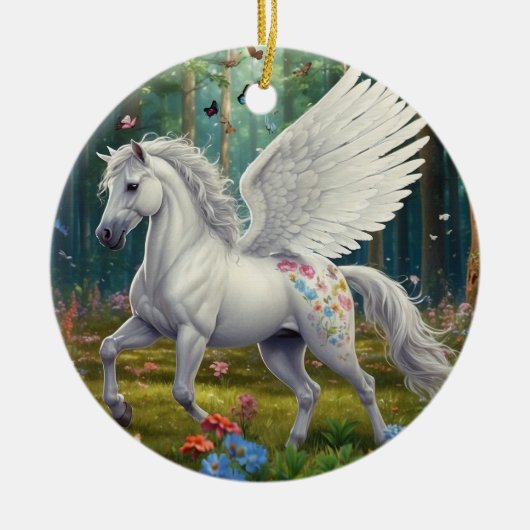 Pegasus Mare im Springtime Keramik Ornament (Vorne)