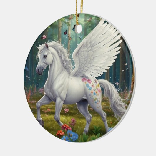 Pegasus Mare im Springtime Keramik Ornament (Links)