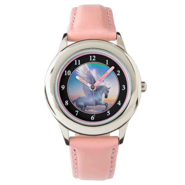Pegasus mit Regenbogen Armbanduhr (Vorderseite)