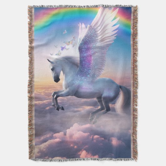 Pegasus mit Regenbogen Decke (Vorderseite Vertikal)