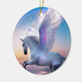 Pegasus mit Regenbogen Keramik Ornament (Links)